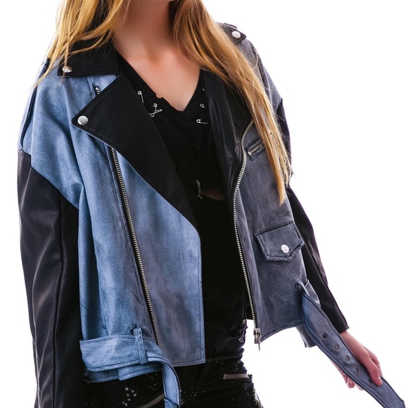 UNIF Vegan Leather Moto Jacket - Picture 3 of 6